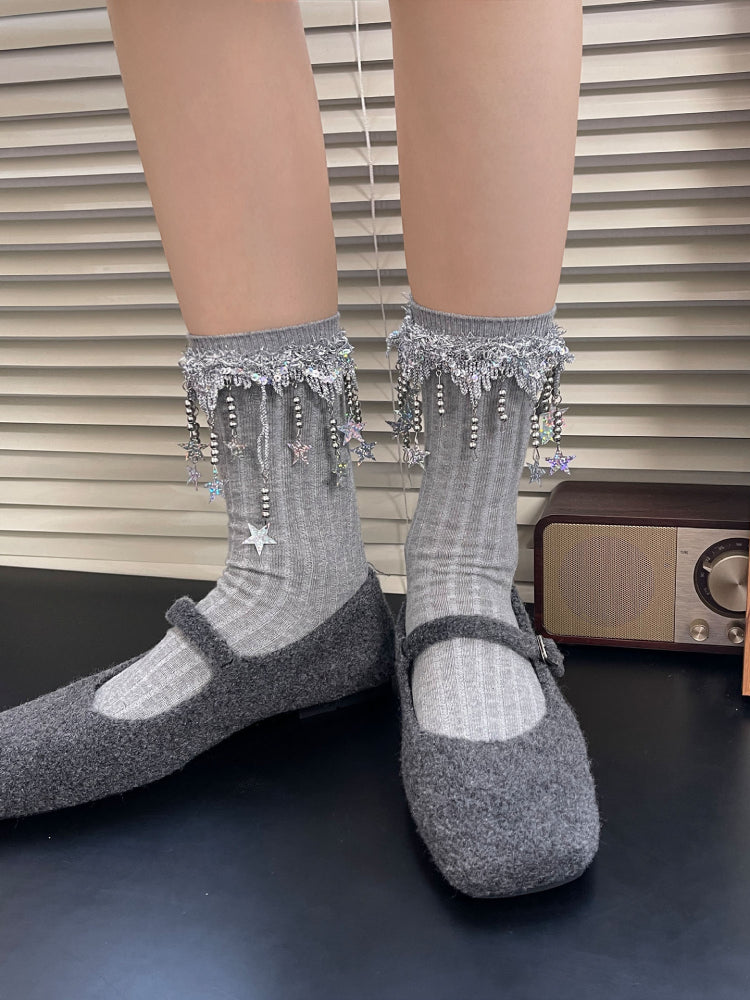 Starlit Melody Crew Socks-ntbhshop