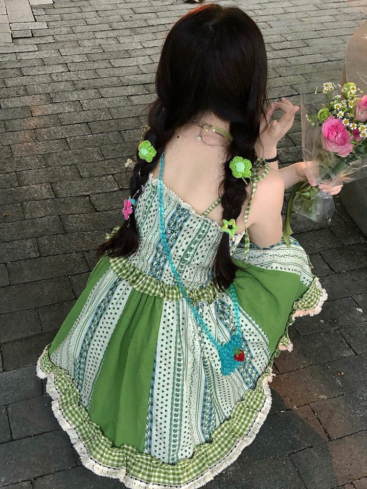 Strawberry Heartbeat Patchwork Slip Dresses-ntbhshop