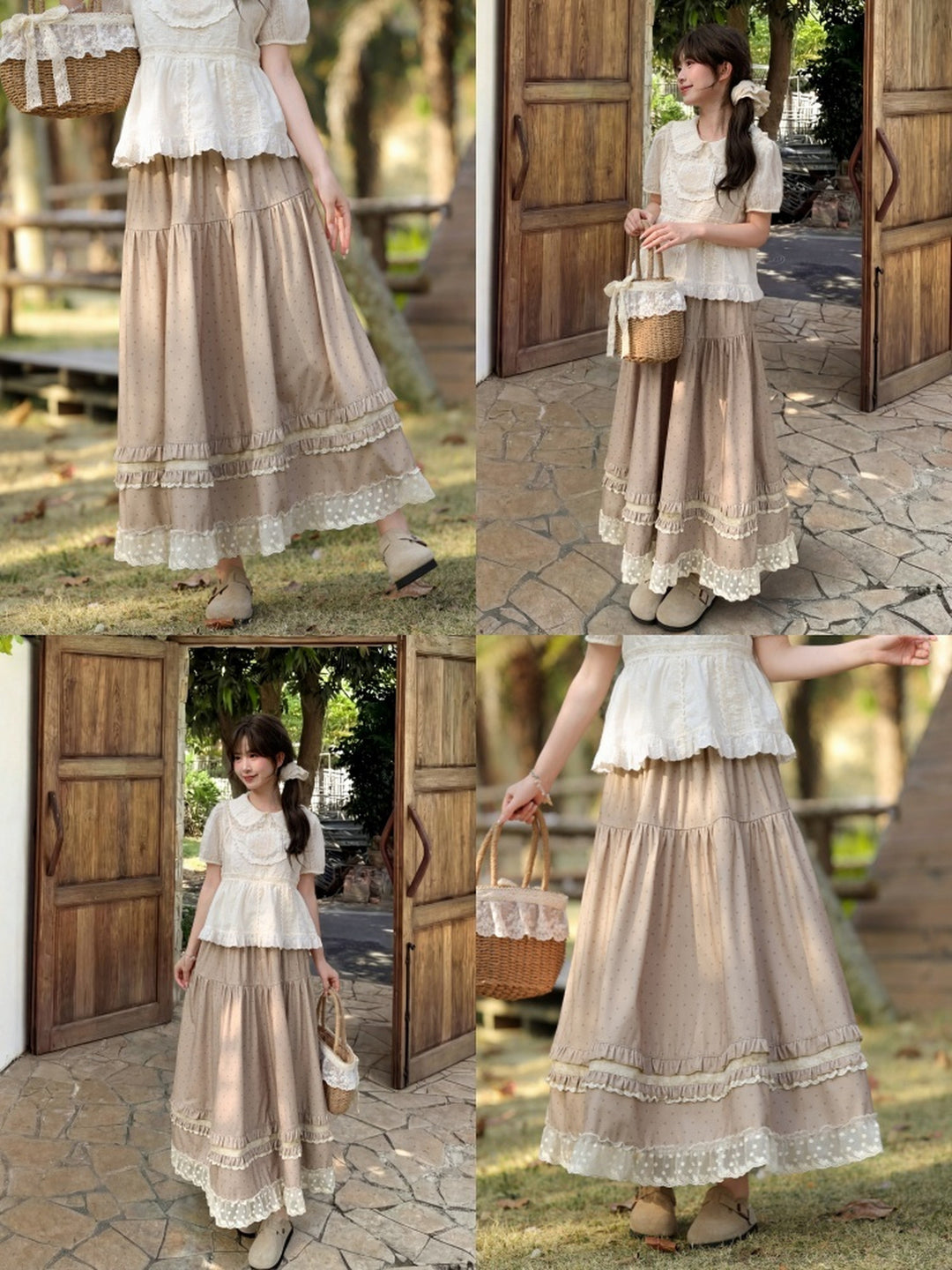 Cottage Picnic Maxi Skirt-Bottoms-ntbhshop