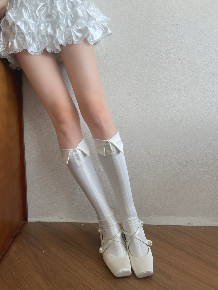 Polo Collar Flip Knee Socks-ntbhshop