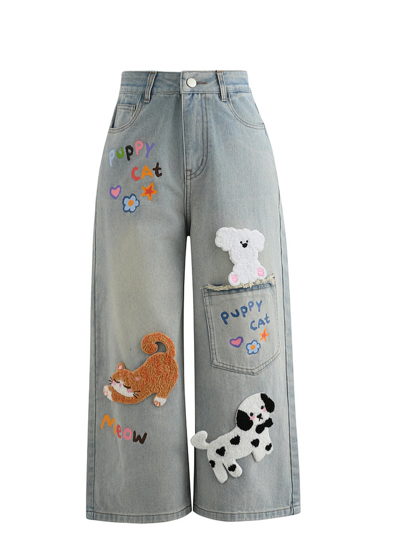 Puppy Party Denim Culottes-Bottoms-ntbhshop