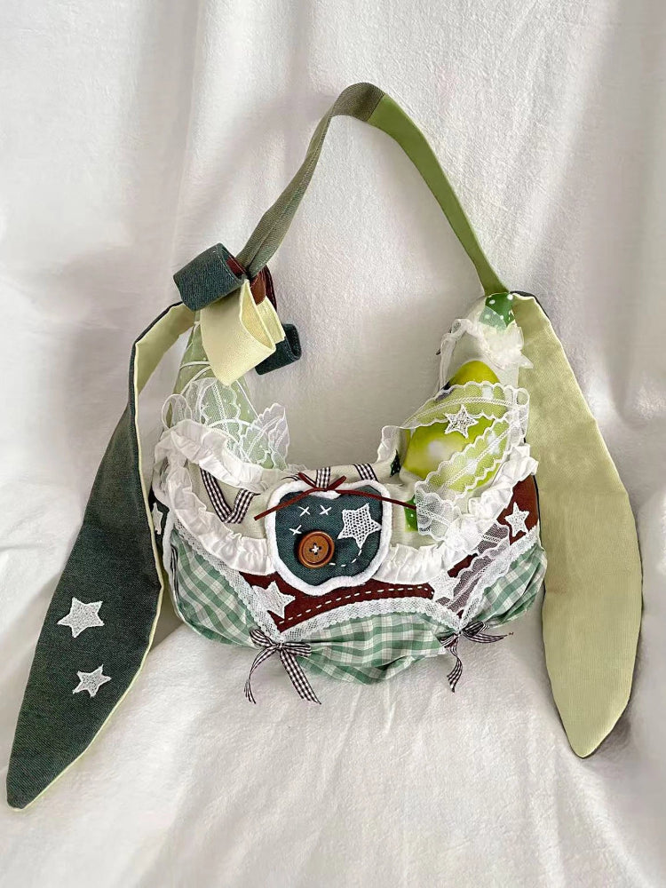 Bunny Ear Patchwork Crescent Bags-ntbhshop