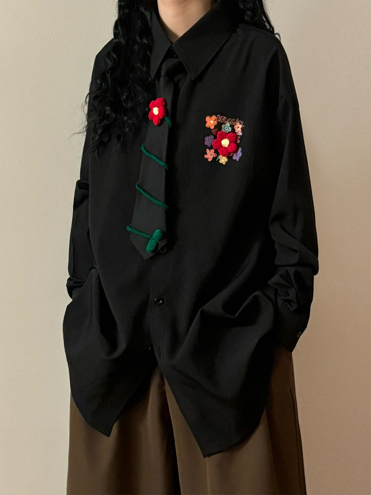 Quiet Garden Tie Shirts-Tops-ntbhshop