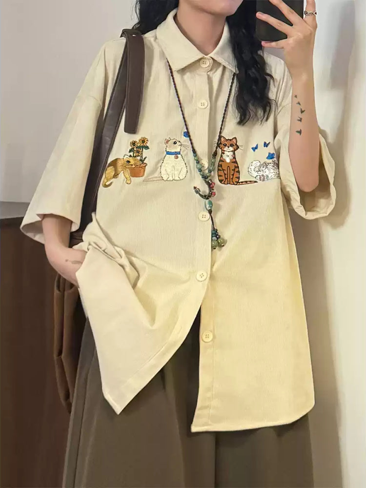 Whisker Tales Unisex Corduroy Shirts-ntbhshop