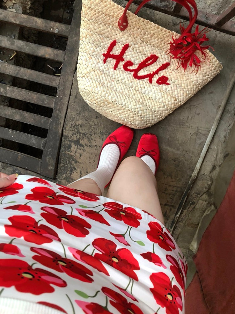 Canvas Bloom Floral Printed Mini Skirts-ntbhshop