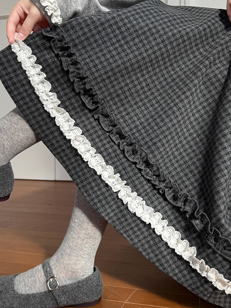 Inkroom Preppy Plaid Midi Skirt-ntbhshop