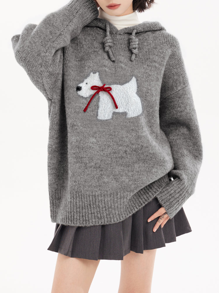 Frosty Puppy Cozy Knit Hoodies-Tops-ntbhshop