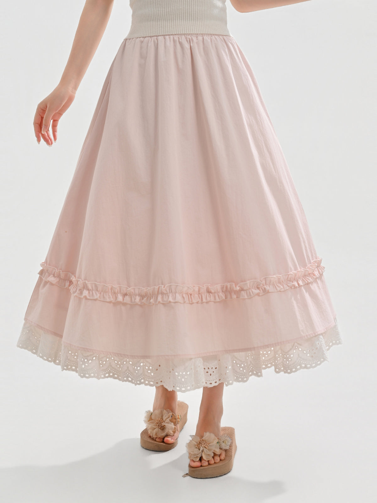 Ribbon Lace Lounge Skirts-Bottoms-ntbhshop