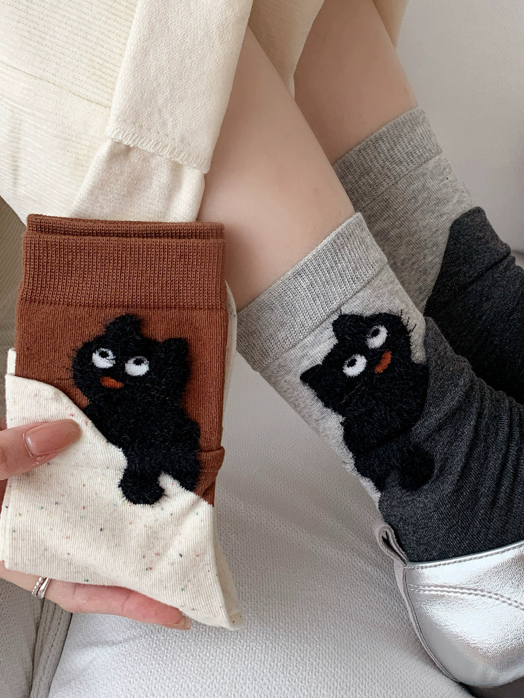 Fluffy Cat Mood Tube Socks-ntbhshop