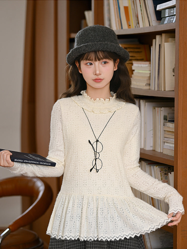 Moonfluff Lace Hem Turtleneck-ntbhshop