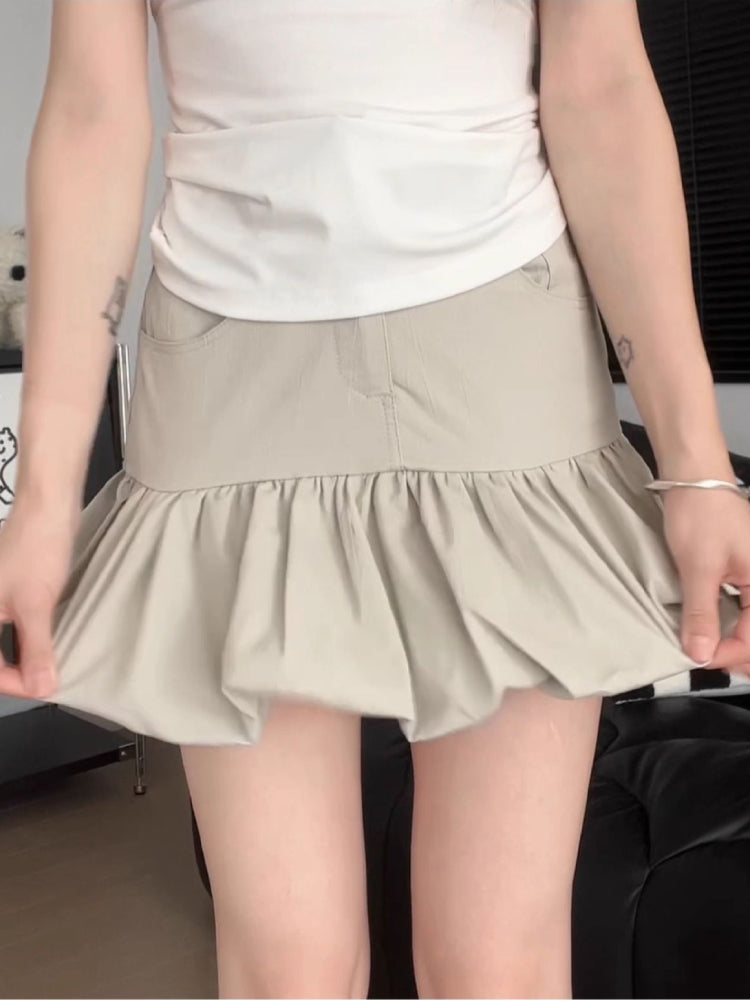 Ulzzang Bloom Short Bubble Skirts-ntbhshop