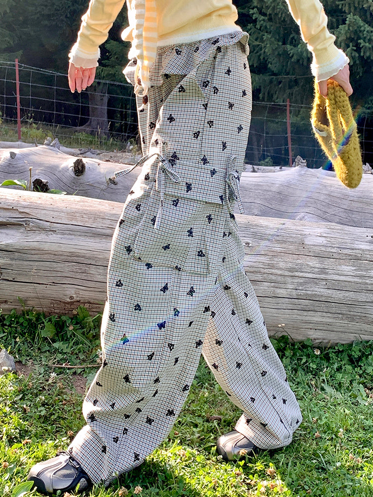 Dreamfield Butterfly Plaid Cargo Pants-ntbhshop