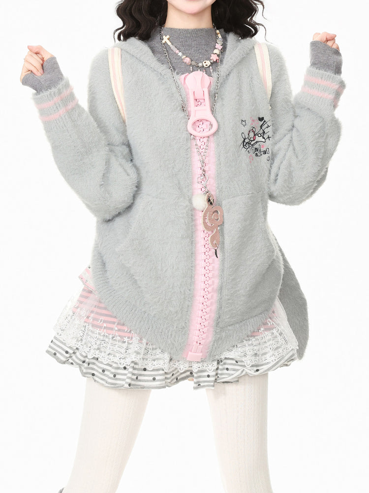 Kitty Melody Mohair Hoodies-Outerwear-ntbhshop