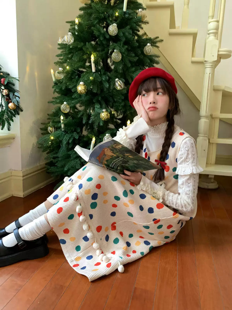 Sweet Circus Dots Pom Jumper Dress-ntbhshop