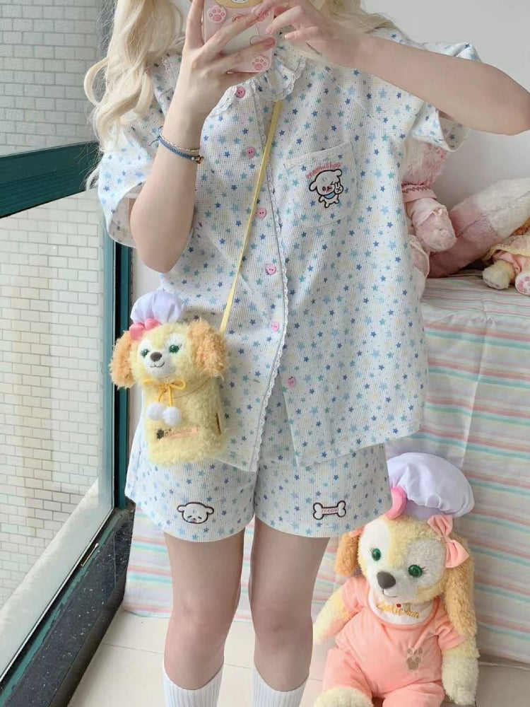 Puppy Love Waffle Pajamas Set-ntbhshop