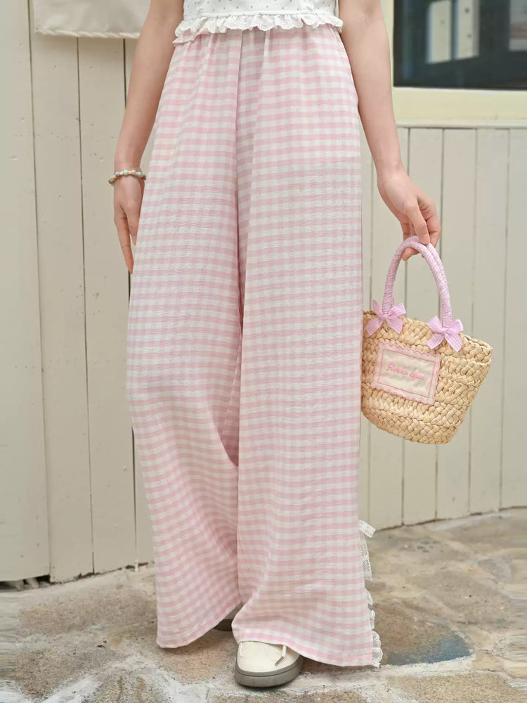 Sugar Blush Gingham Pants-Bottoms-ntbhshop