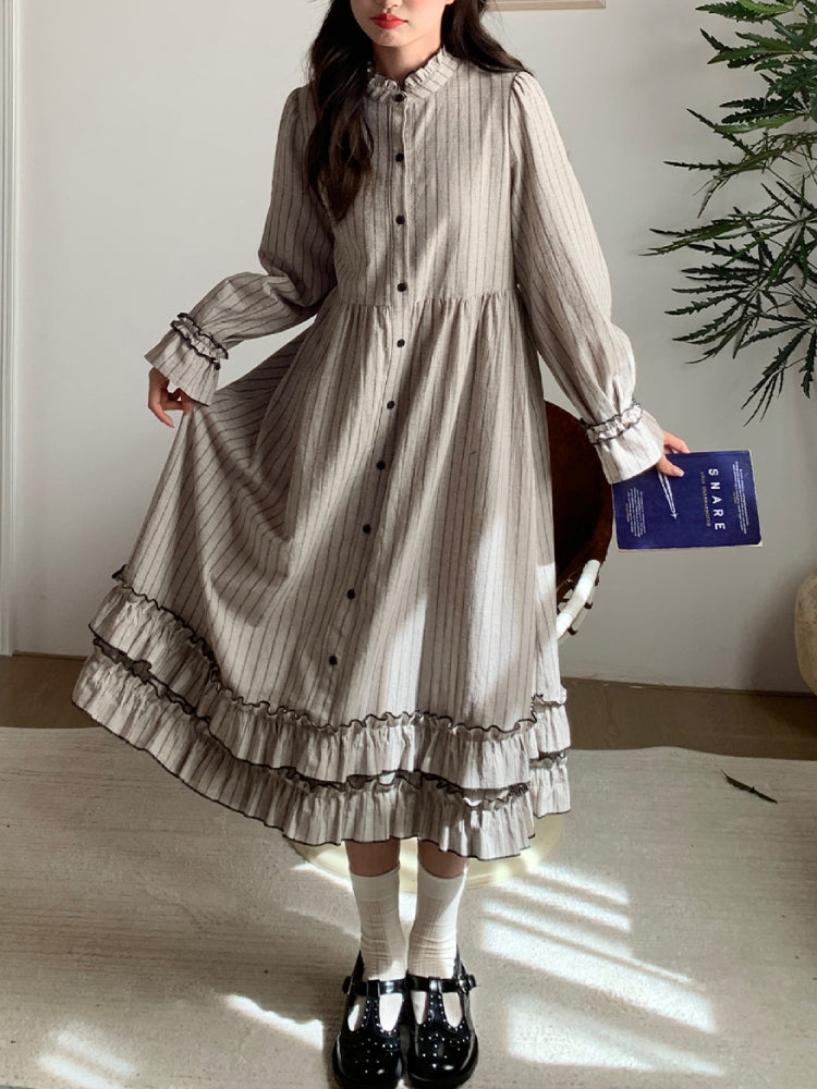 Rustle of Ruffles Vest & Stripe Shirtdress-ntbhshop