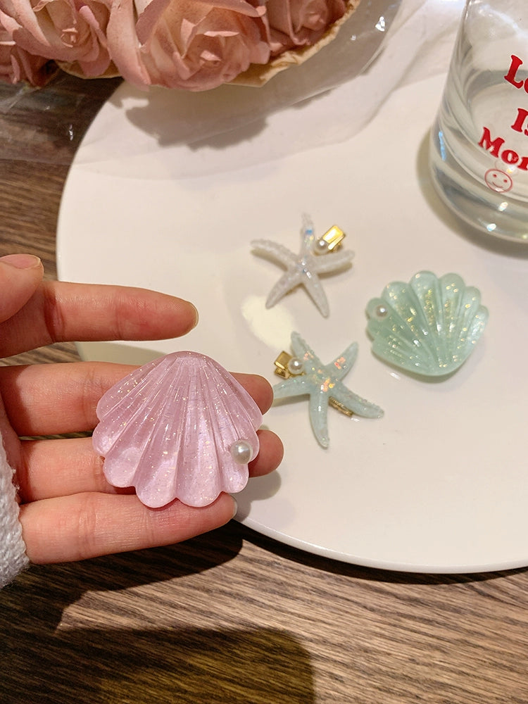 Mermaid Starfish & Shell Side Hair Clips-ntbhshop
