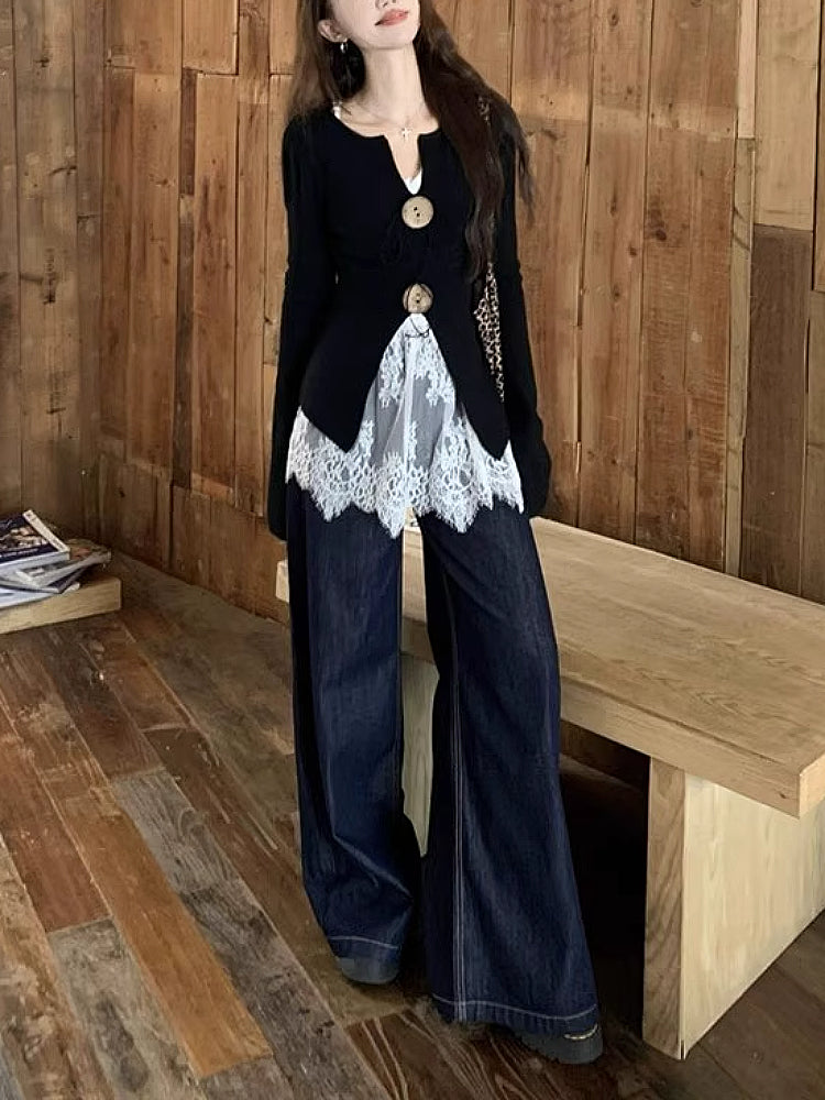 Lace Whisper Lace Base Tops-ntbhshop