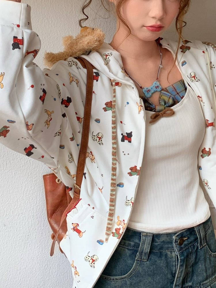 Puppy Play Crop Jacket & Denim Skirt-ntbhshop