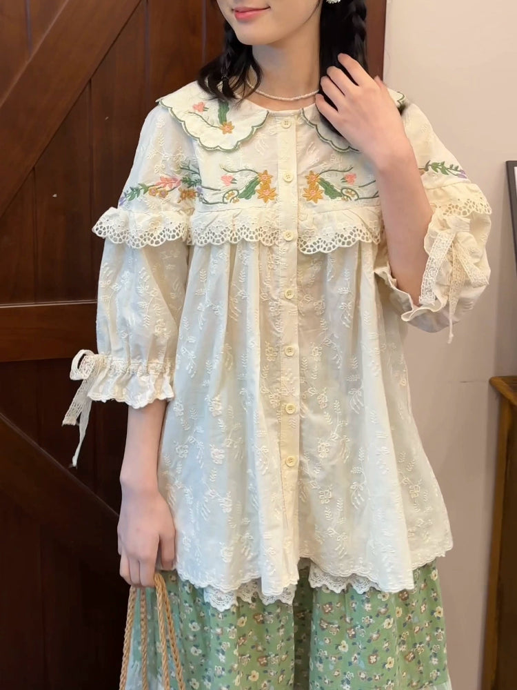 Secret Garden Doll Collar Blouse-ntbhshop