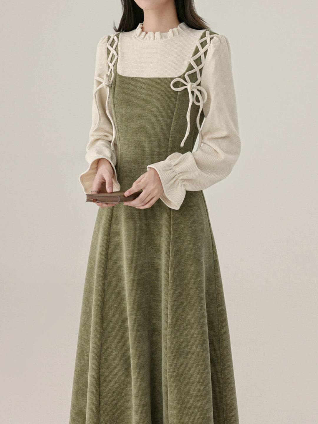 Moss Archive Knit Pinafore Dresses-Dresses-ntbhshop
