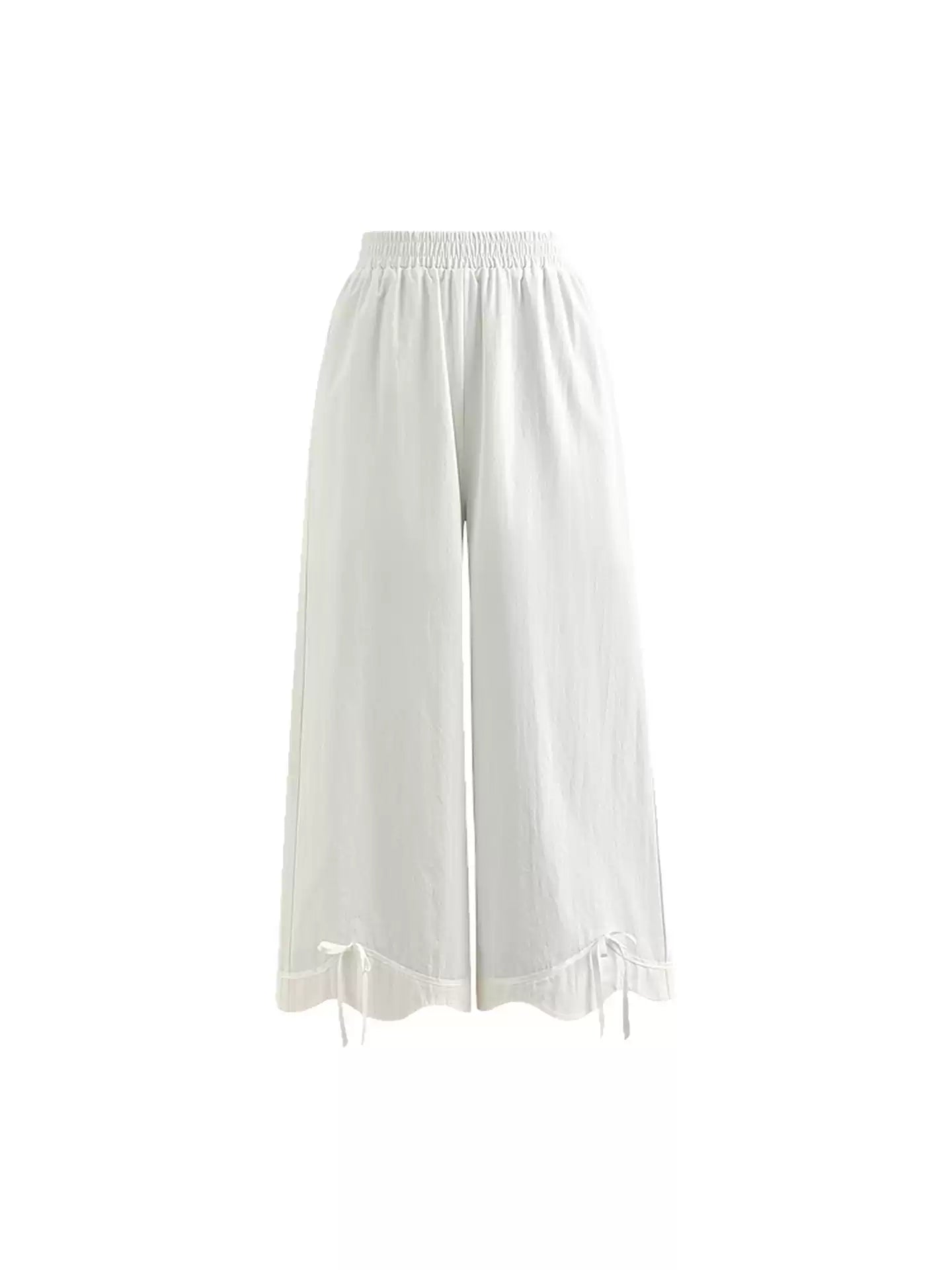 Cloud Bow Straight Pants-Bottoms-ntbhshop