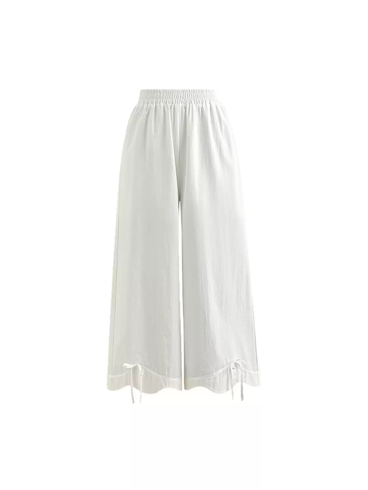 Cloud Bow Straight Pants-Bottoms-ntbhshop