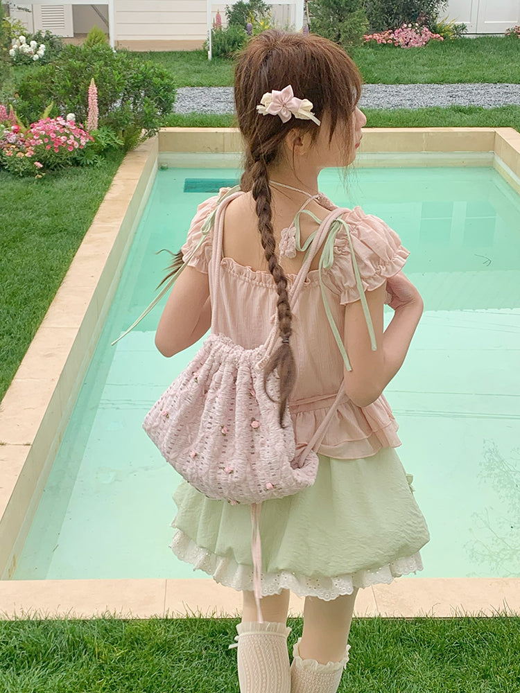 Guava Daydreams Ruffle Top & Skirt-Sets-ntbhshop