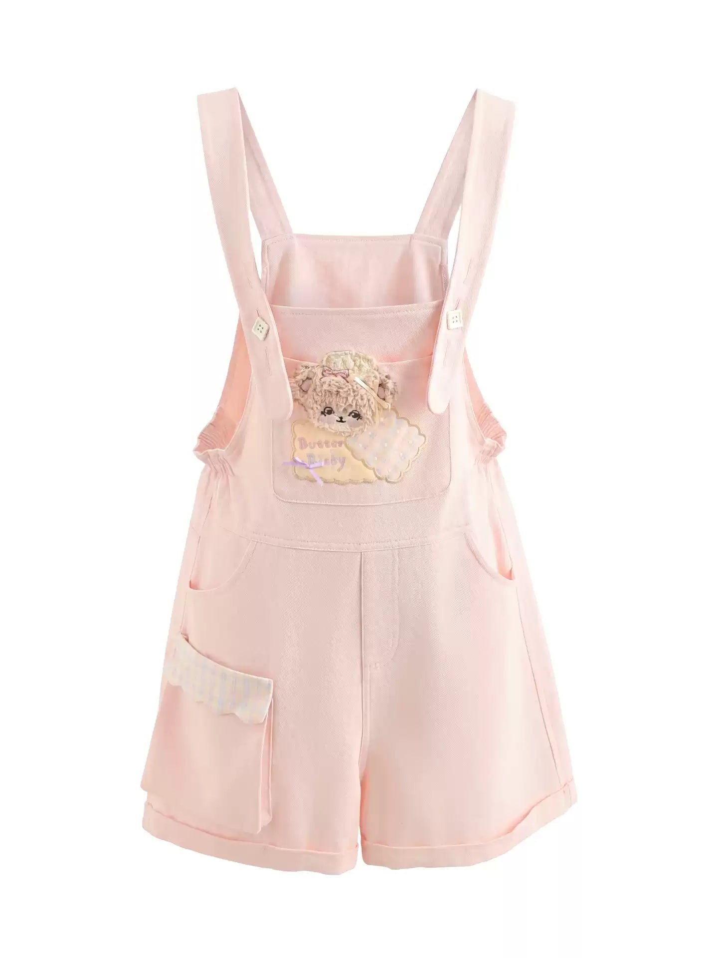 Bakery Bear Overall Shorts-Bottoms-ntbhshop