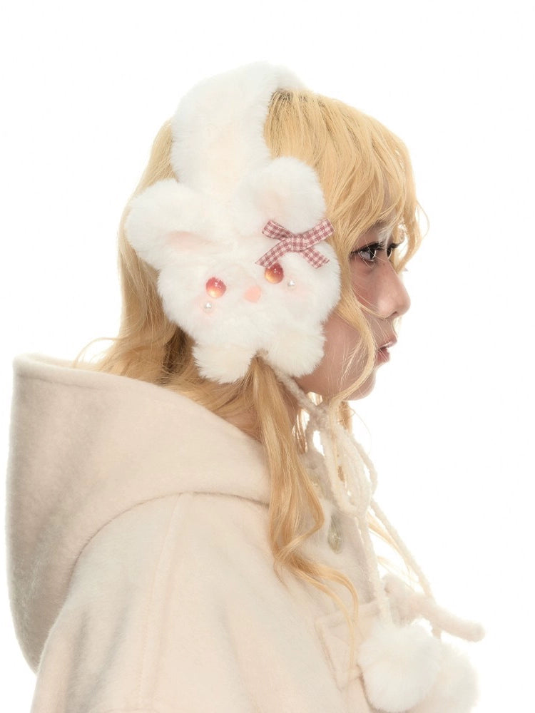 Snow Bunny Puff Earmuffs-ntbhshop