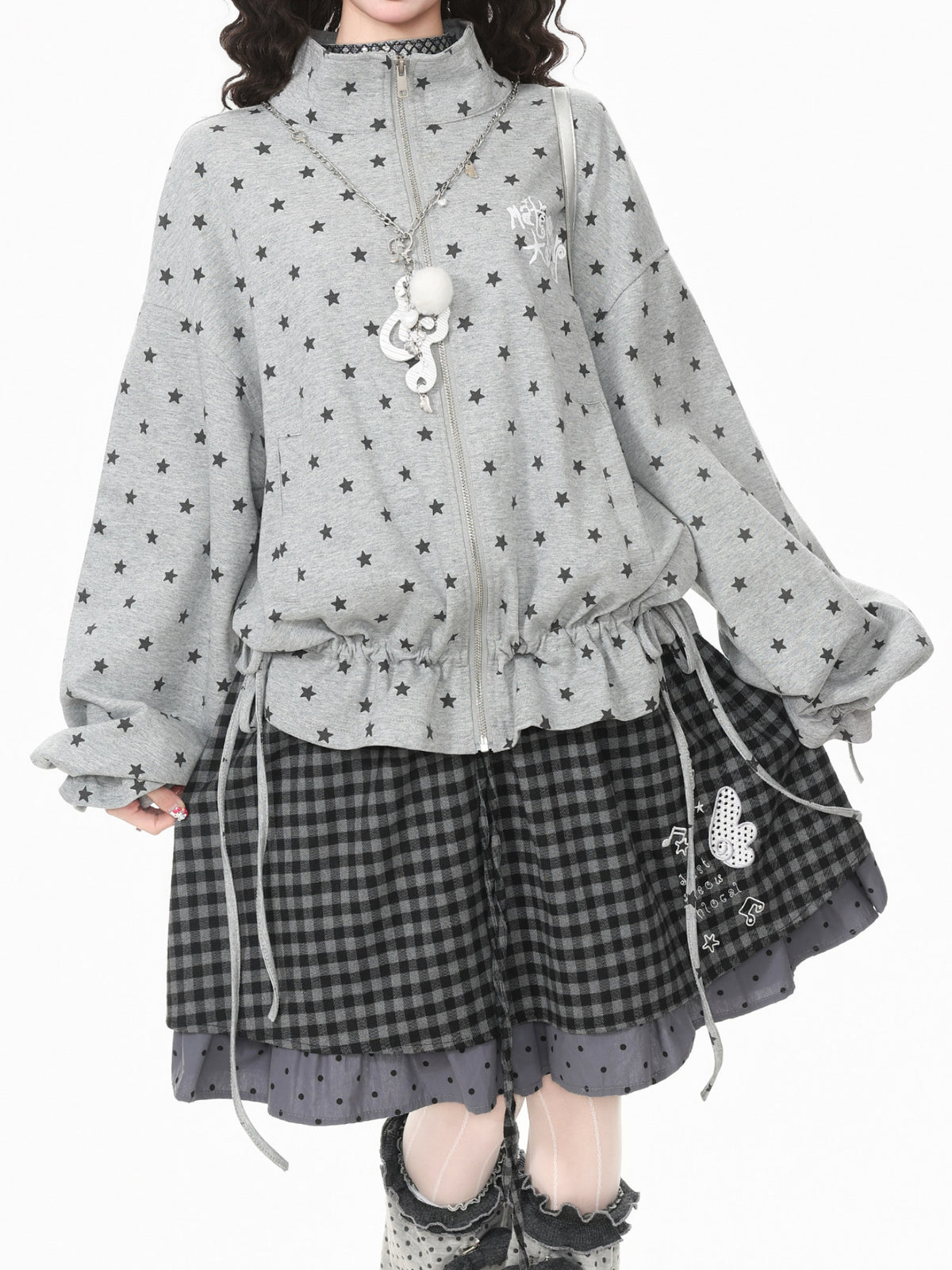 Milky Moon Stand-Collar Jackets-Outerwear-ntbhshop