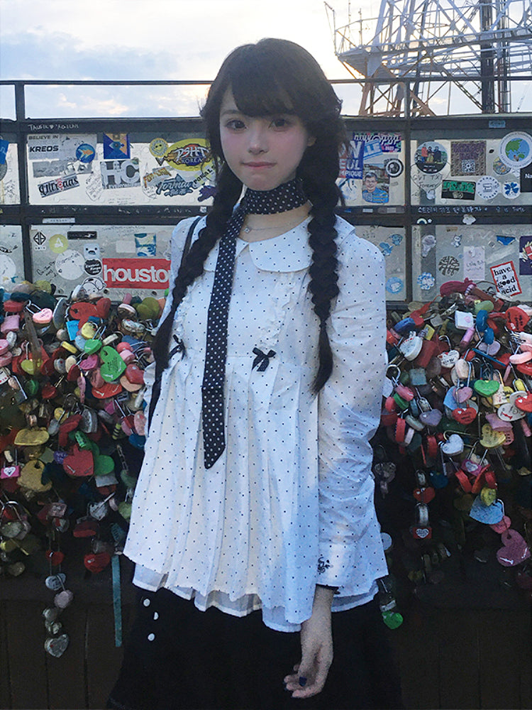 Dot Diary Peter Pan Blouse-ntbhshop