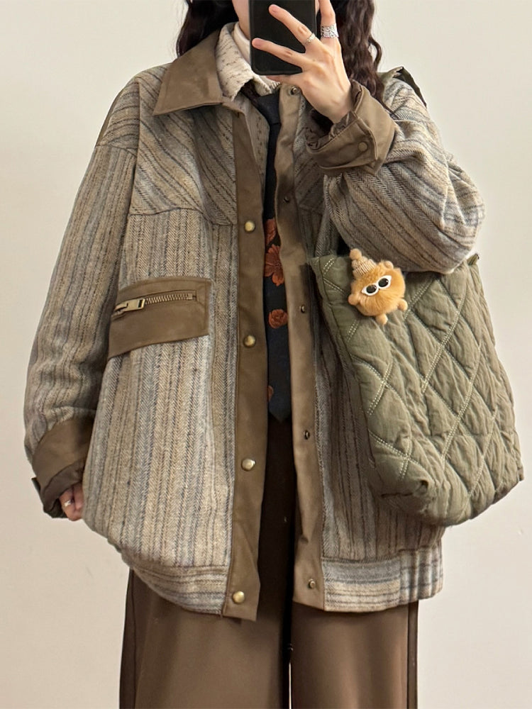 Herringbone Wanderer Patch Cargo Jacket-ntbhshop