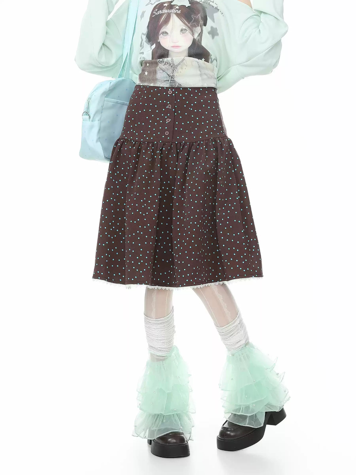 Choco Mint Cardigan, Blouse & Skirt-Sets-ntbhshop