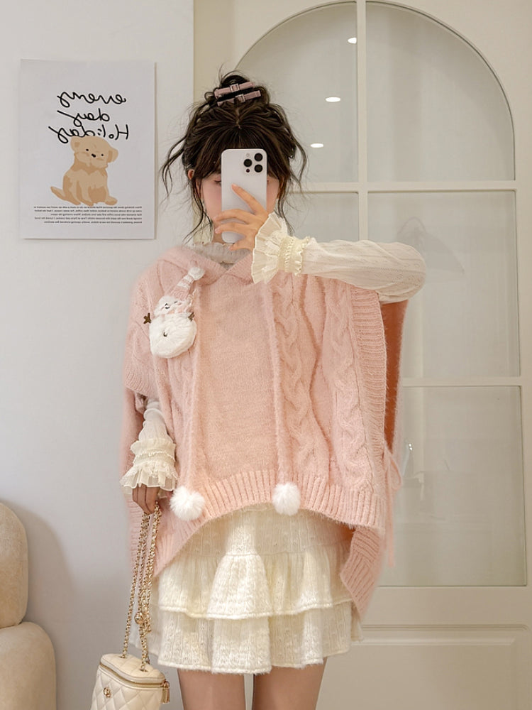 Snowman Cottage Knit Capes-Outerwear-ntbhshop
