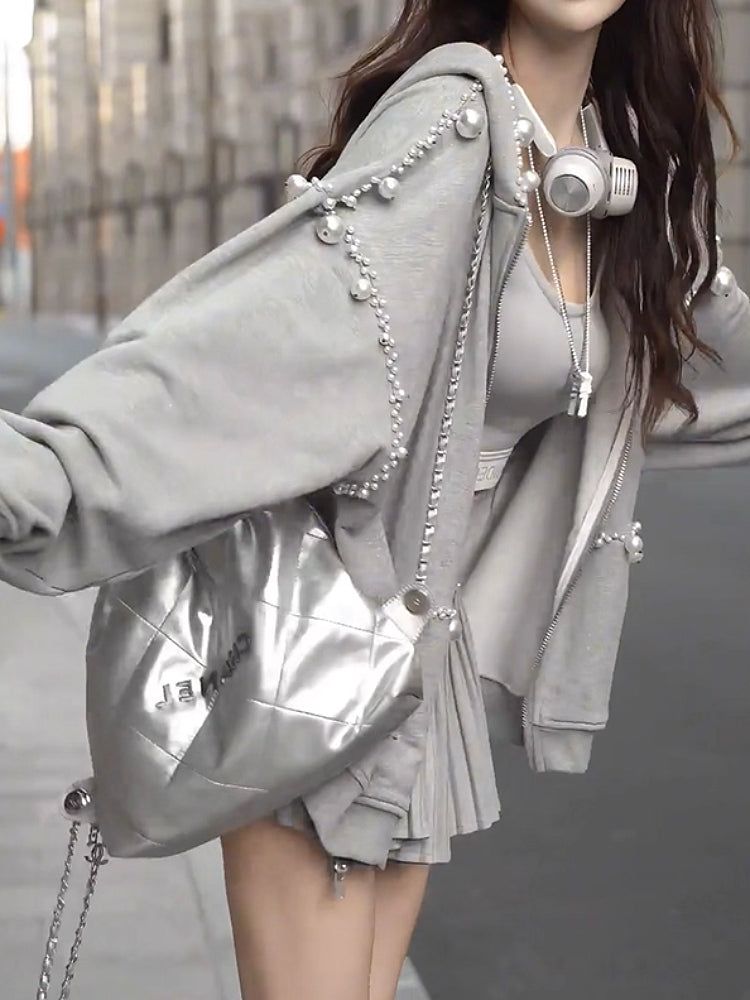 Pearlcore Beaded Hooded Jacket-ntbhshop