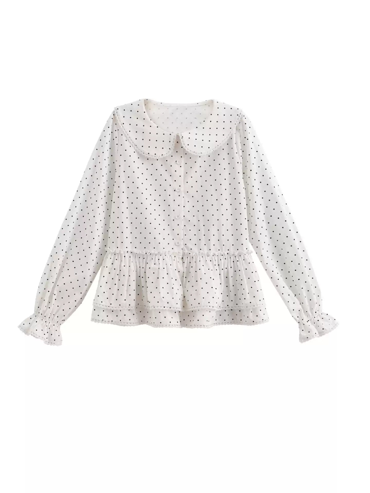 Sugar Dot Cotton Doll Blouse-Tops-ntbhshop