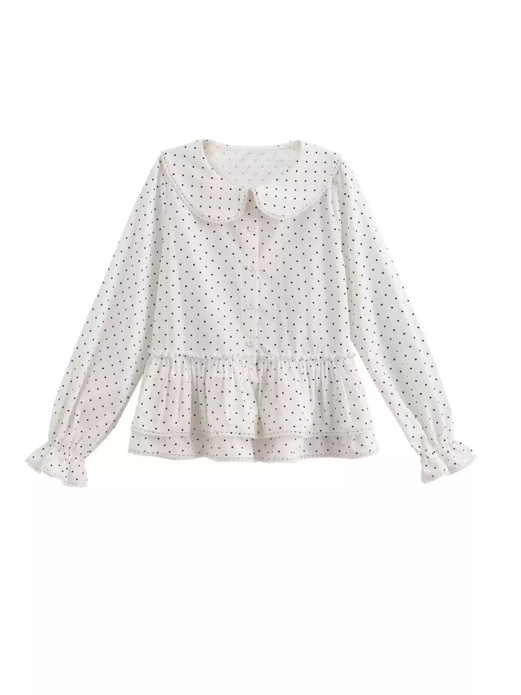 Sugar Dot Cotton Doll Blouse-Tops-ntbhshop