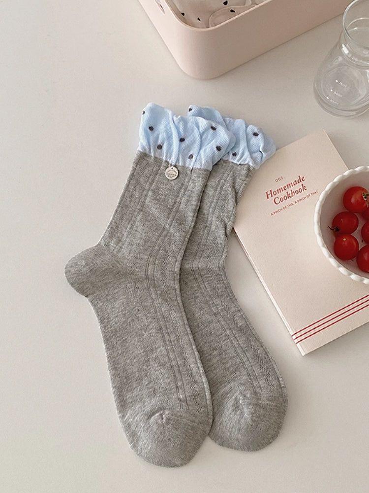 Polka Cloud Crew Socks-ntbhshop