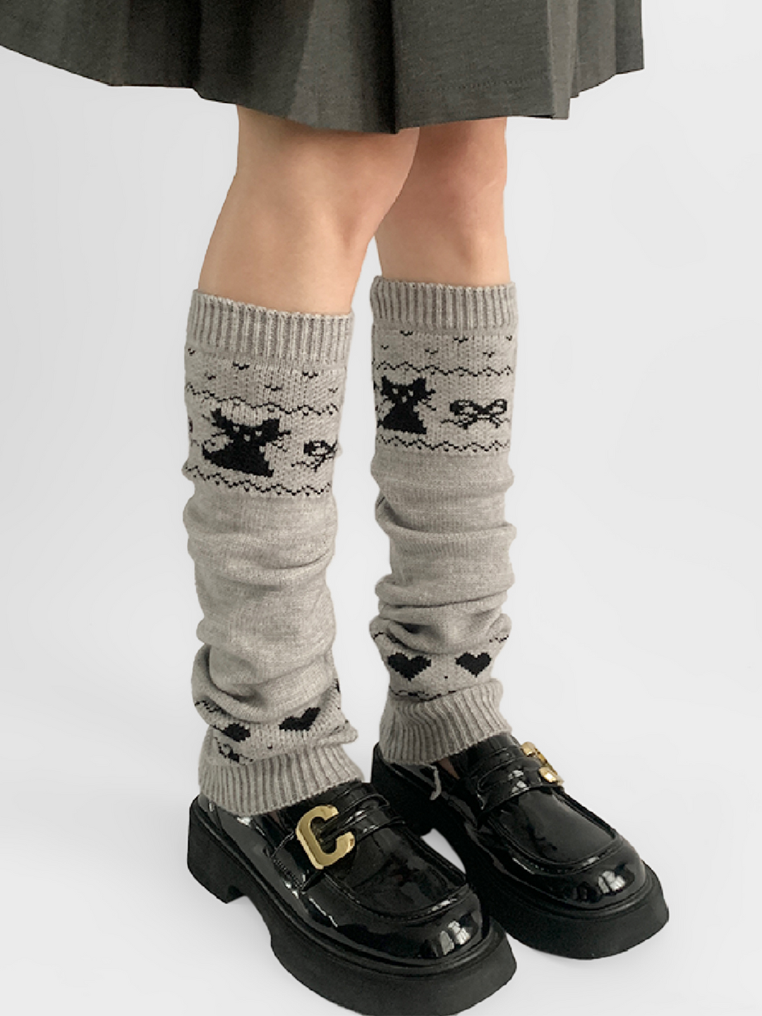 Nordic Cat Knit Leg Warmers-ntbhshop