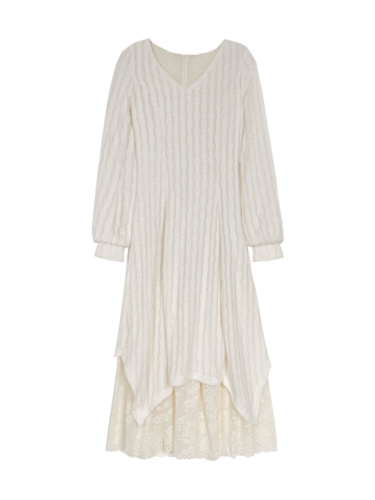 Ivory Snow Knit Layer Dress-Dresses-ntbhshop