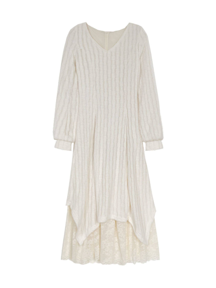 Ivory Snow Knit Layer Dress-Dresses-ntbhshop