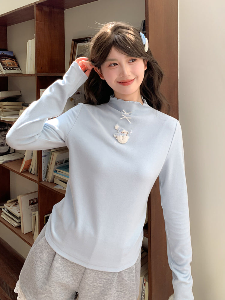 Snowman Cloud Turtleneck Base Top-ntbhshop