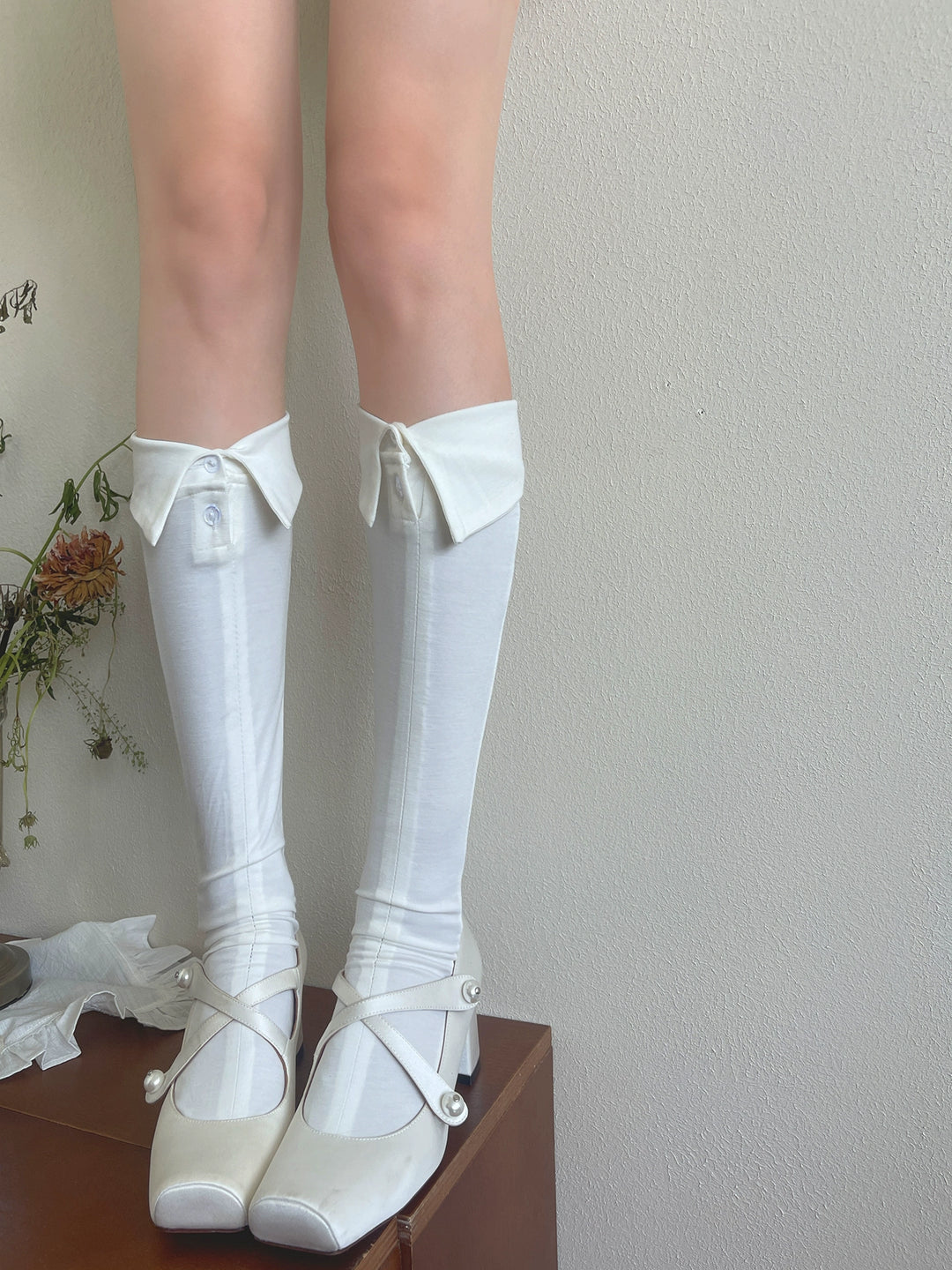 Polo Collar Flip Knee Socks-ntbhshop