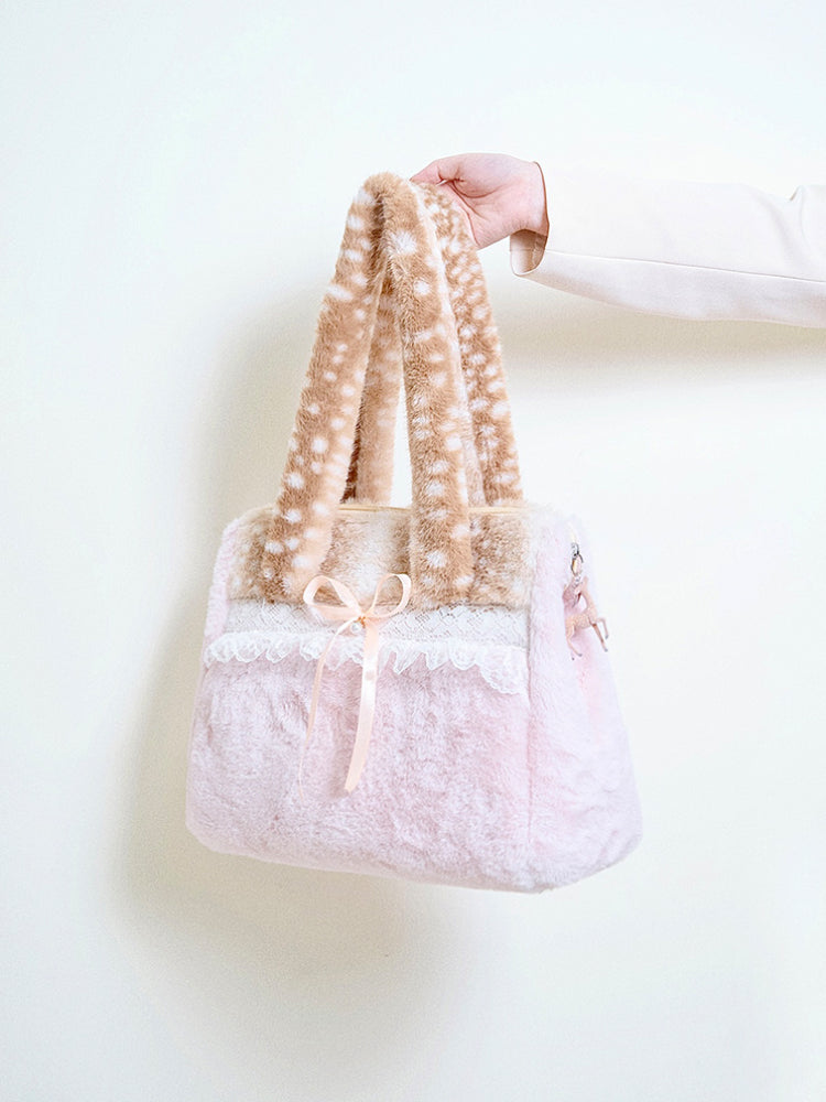 Blushing Fawn Plush Shoulder Bag-ntbhshop