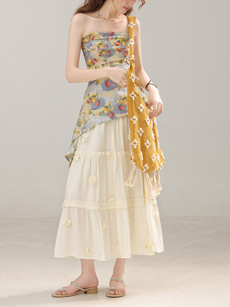 Sunlit Garden Bandeau Top & Maxi Skirt-Sets-ntbhshop