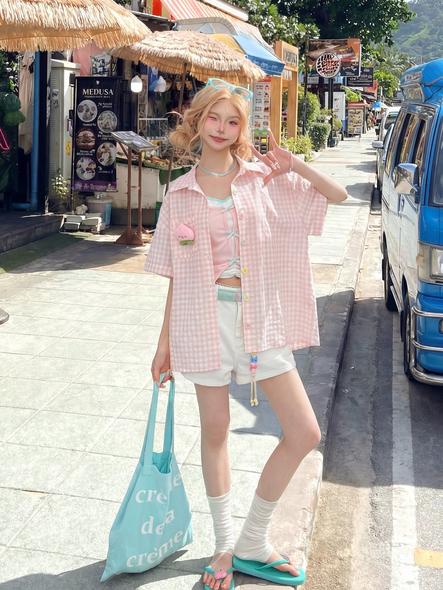 Guava Pop Layer Bra Camisole-Tops-ntbhshop