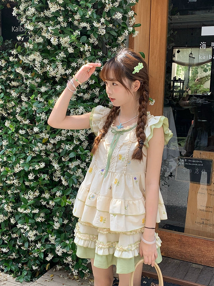 Garden Lullaby Fairy Sleeve Blouse & Layer Cake Skirt-ntbhshop