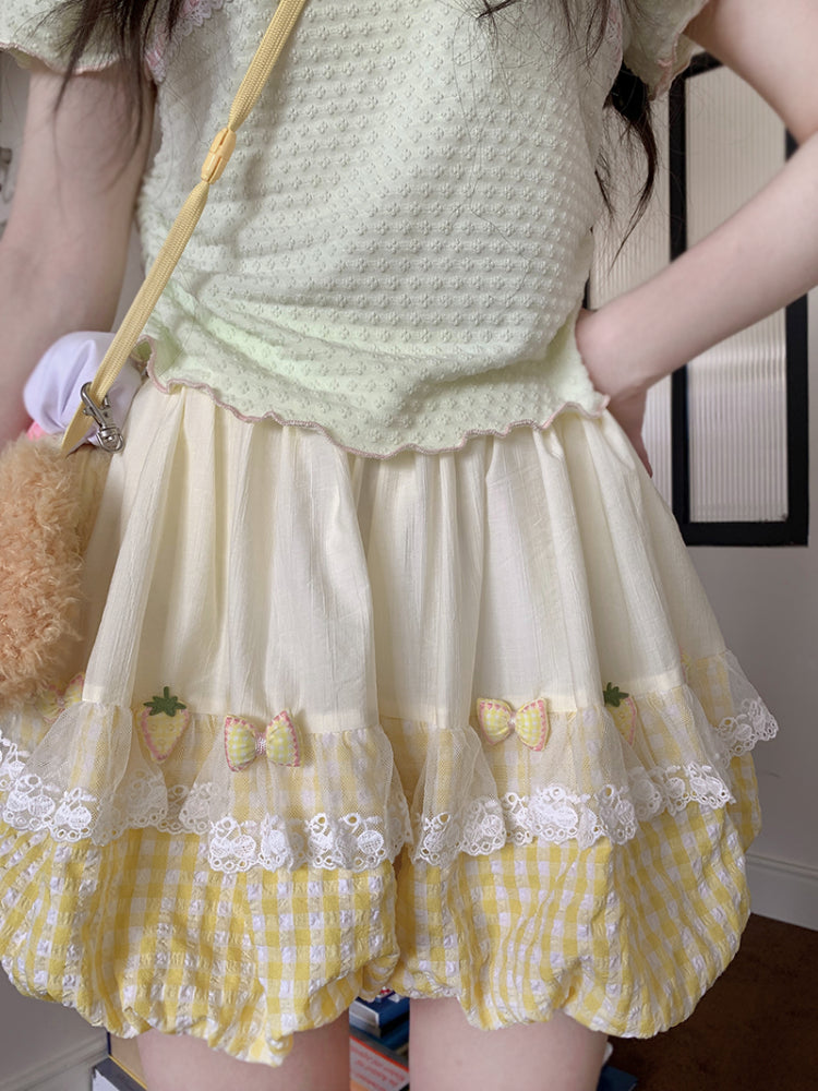 Berry Bloom Gingham Bubble Shorts-ntbhshop